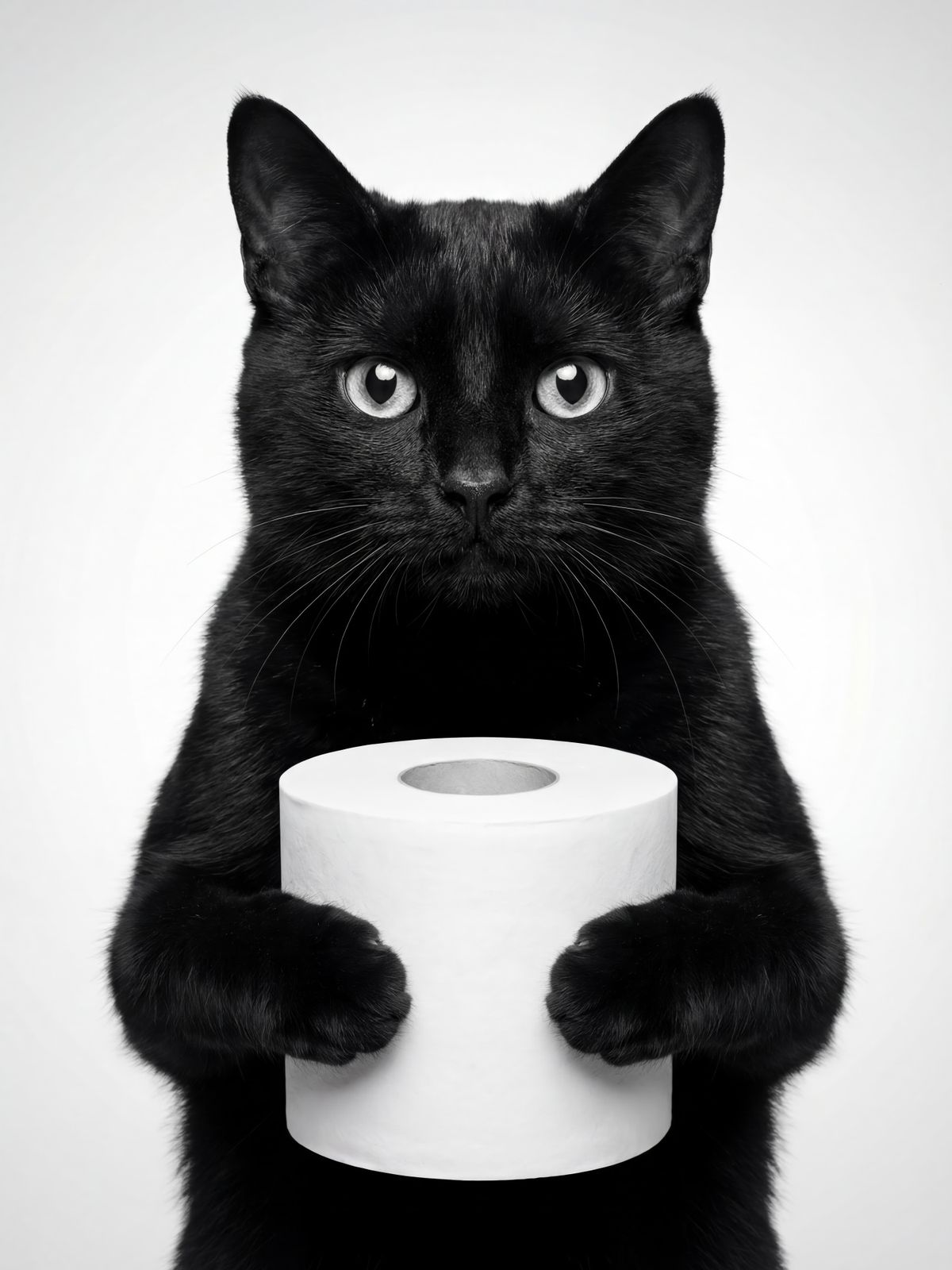 Poster - Svart Katt med Papir