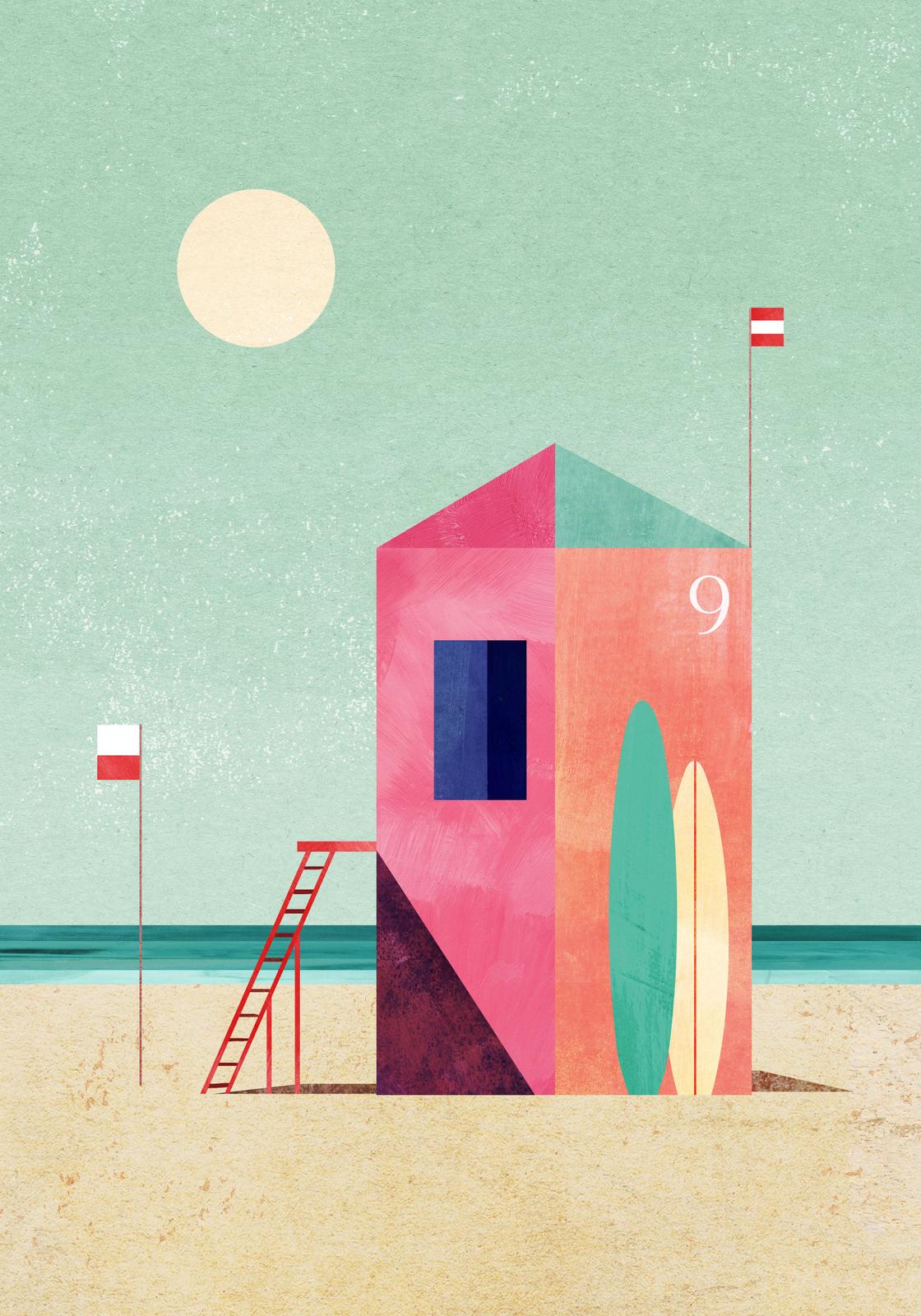 Plakat - Strandhytte