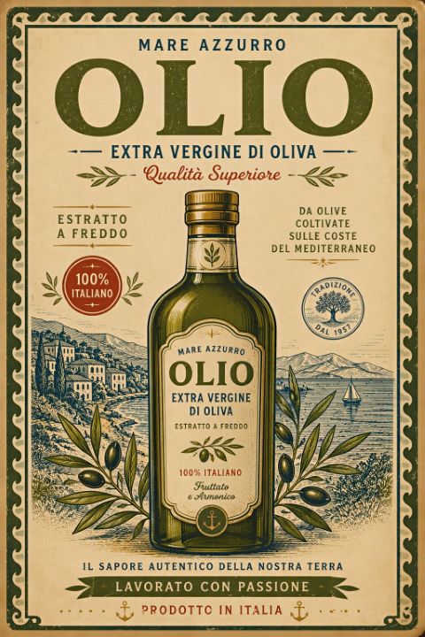 Plakat - Olivenolje Vintage