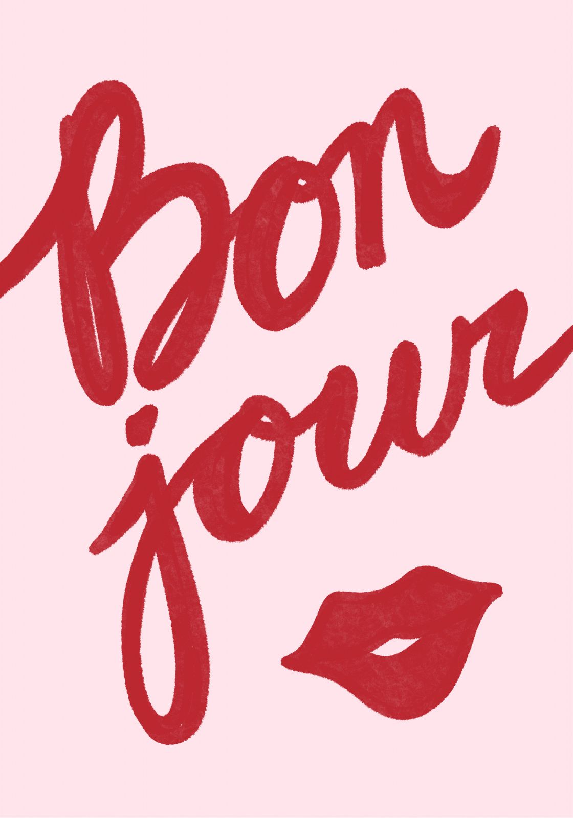 Plakat - Bonjour kunsttrykk