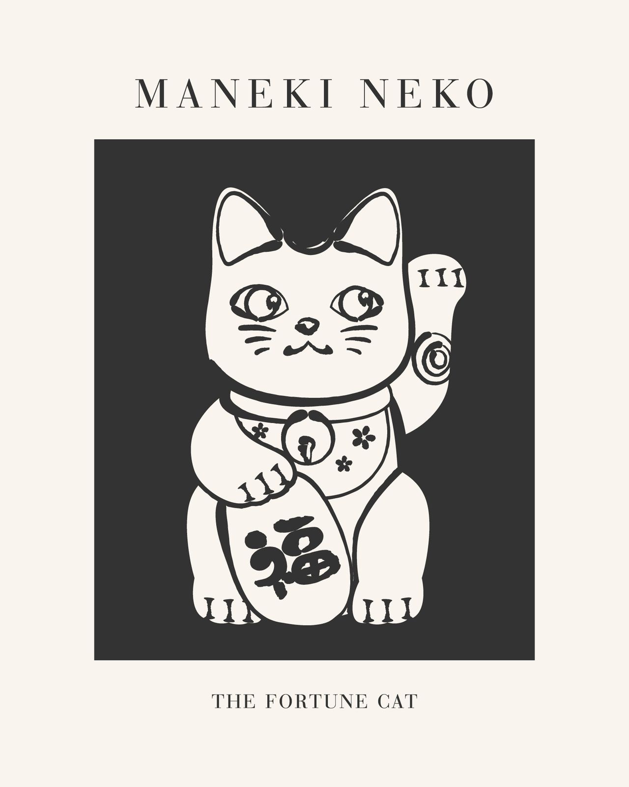 Plakat - Maneki Neko Lykke Katt