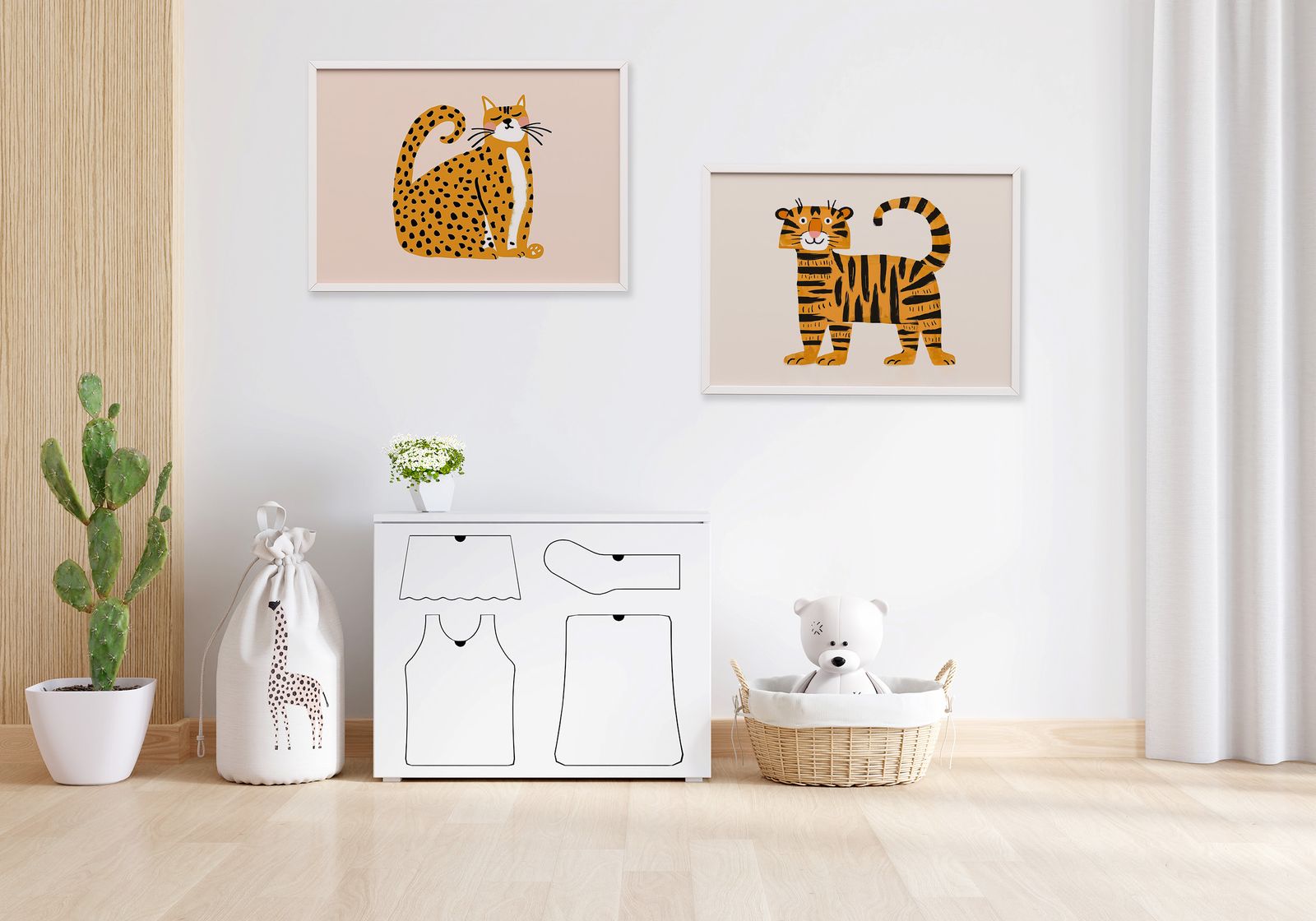 Plakat - Tiger og Leopard Sett med 2