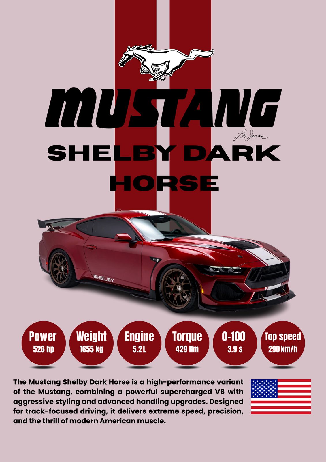 Plakat - Mustang Shelby Dark Horse