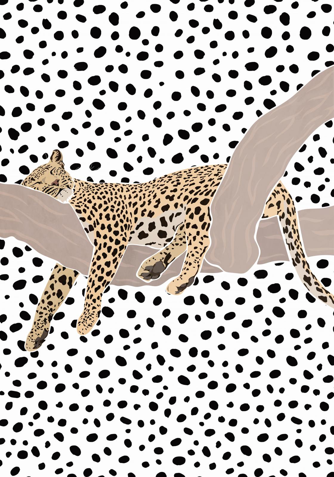 Plakat - Sovende Leopard