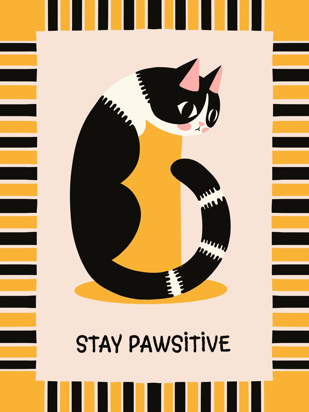 Plakat - Vær Positiv Katt