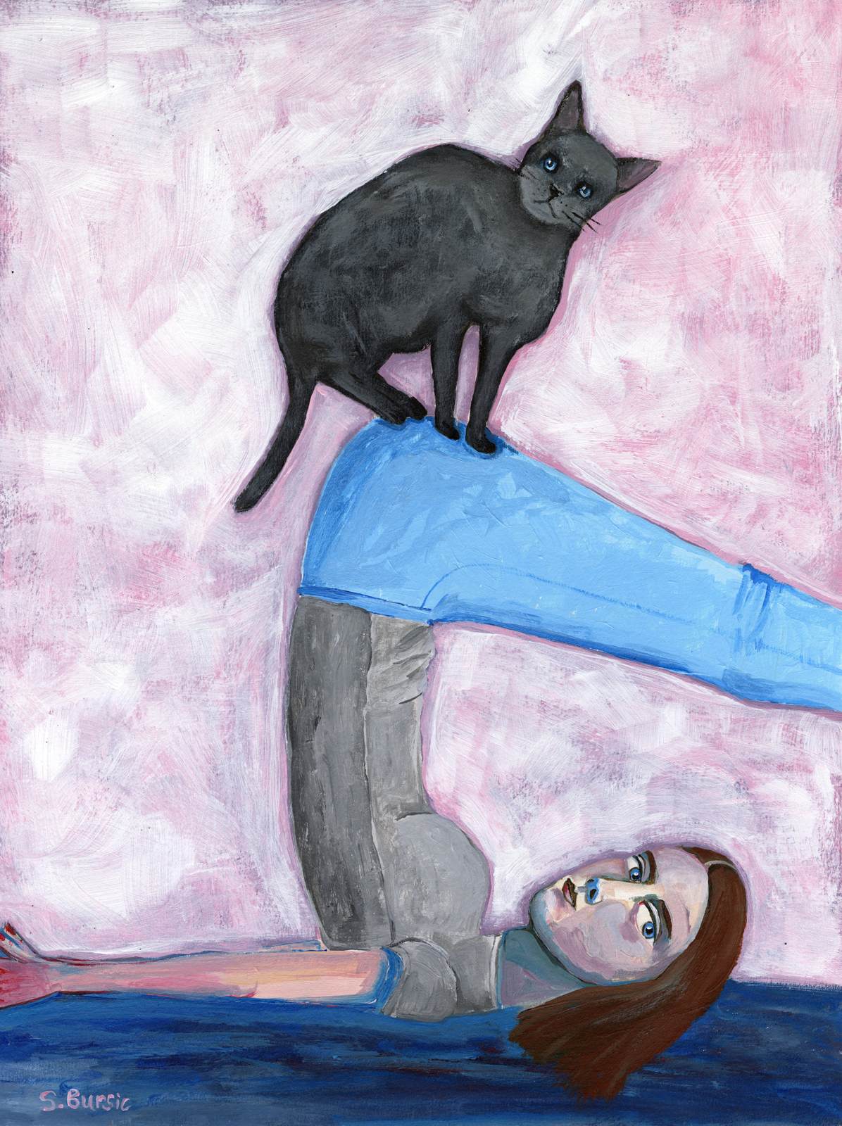 Plakat - Katt og Kvinne Kunstverk