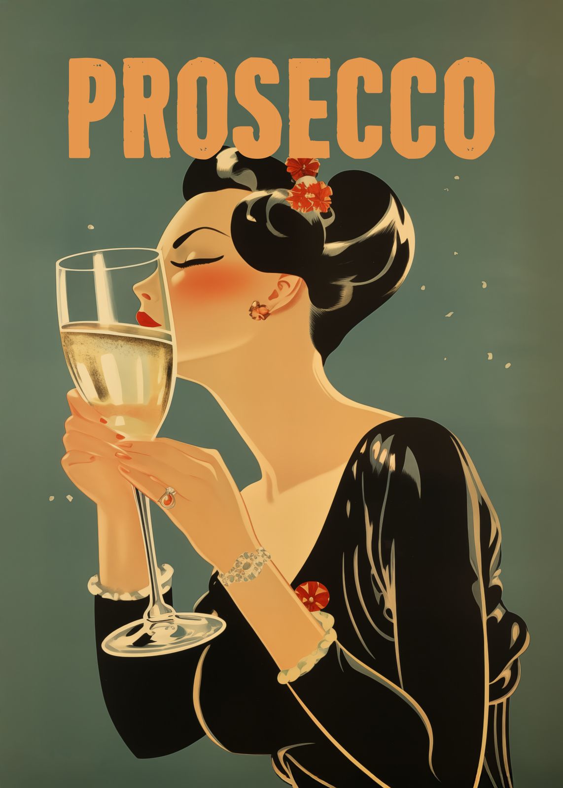 Plakat - Prosecco Art Deco