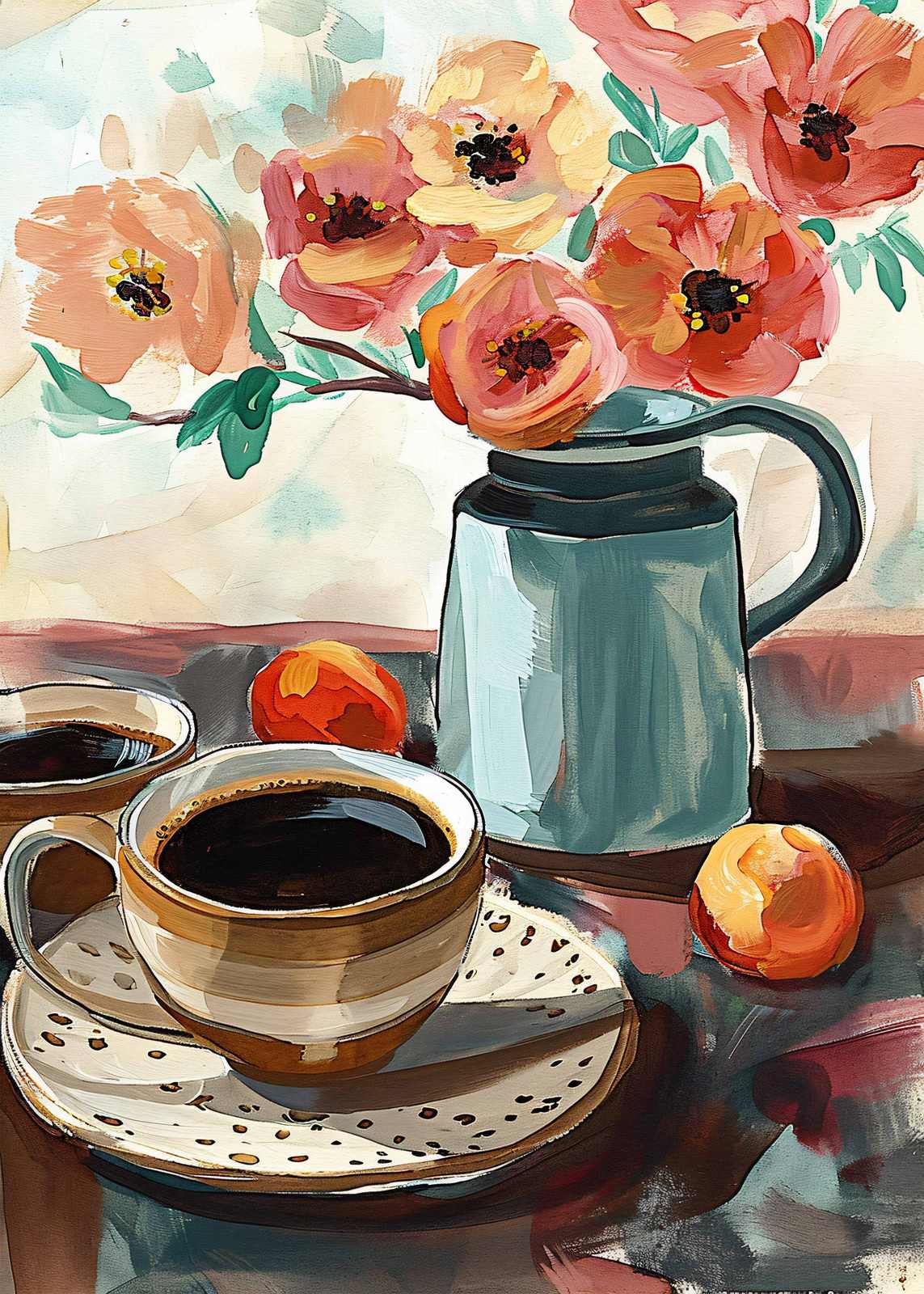 Plakat - Blomstrende Kaffekunst