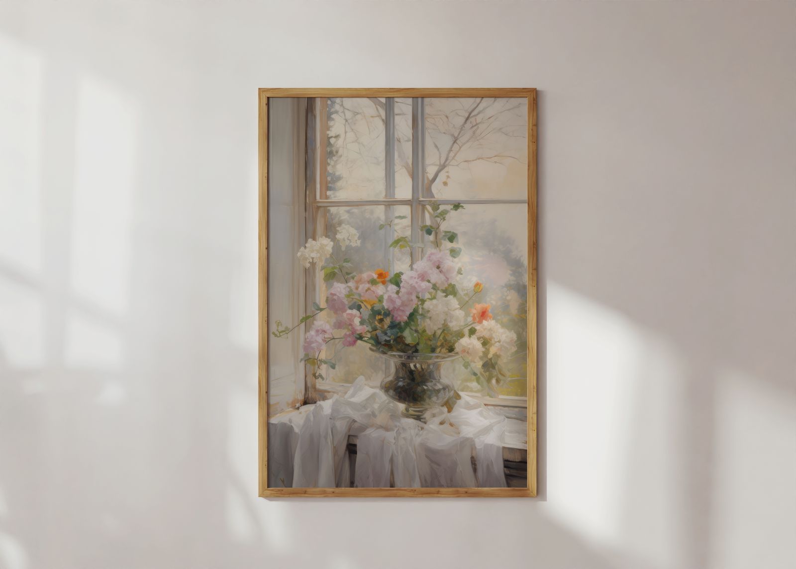 Plakat - Blomster ved Vinduet