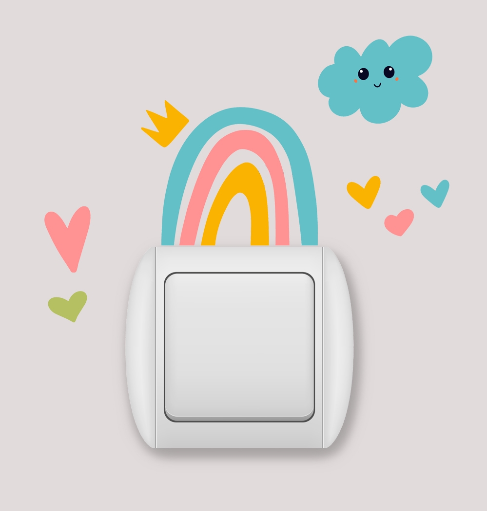 Veggklistremerke - Regnbue / Lampedekorasjon