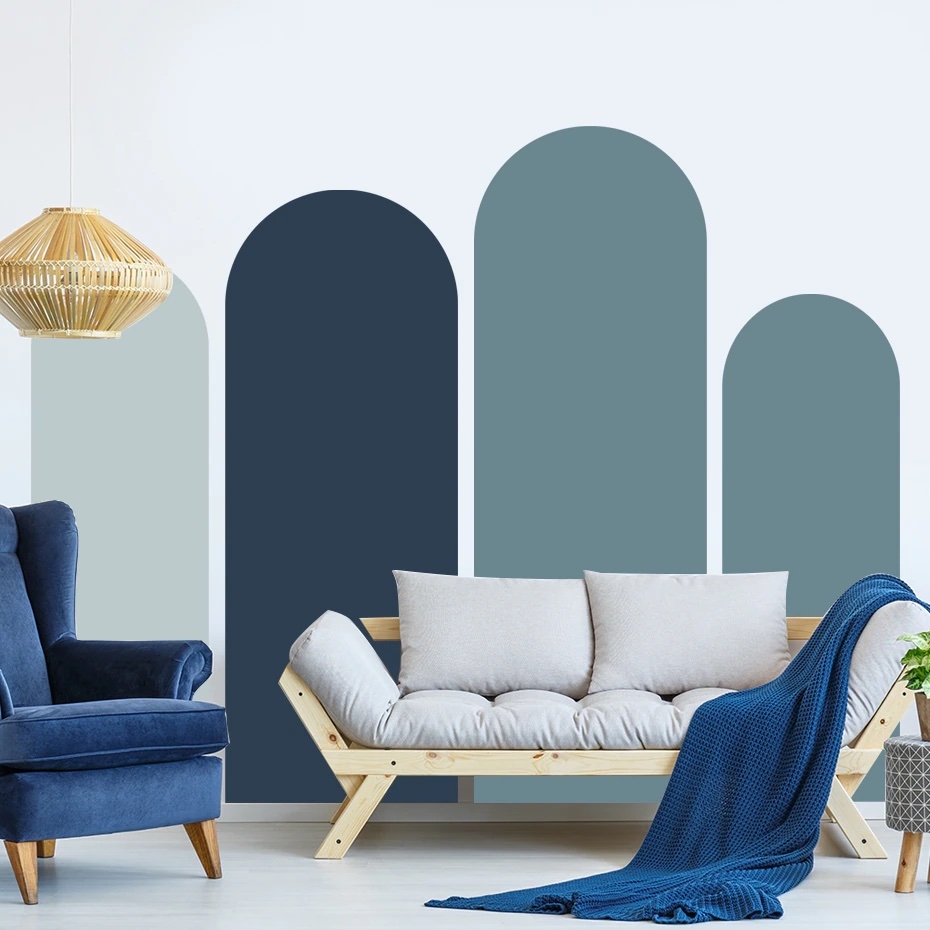 Veggklistremerke - Boho Arch / Blå
