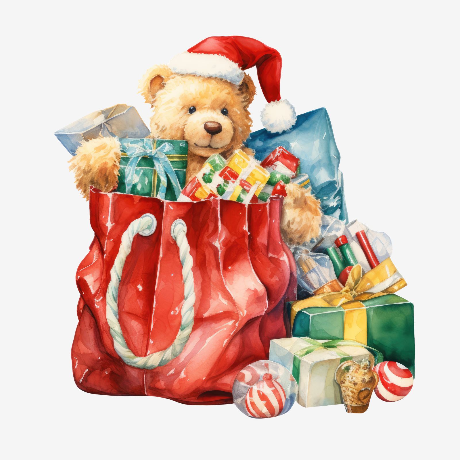 Jul Teddybjørn Klistremerke