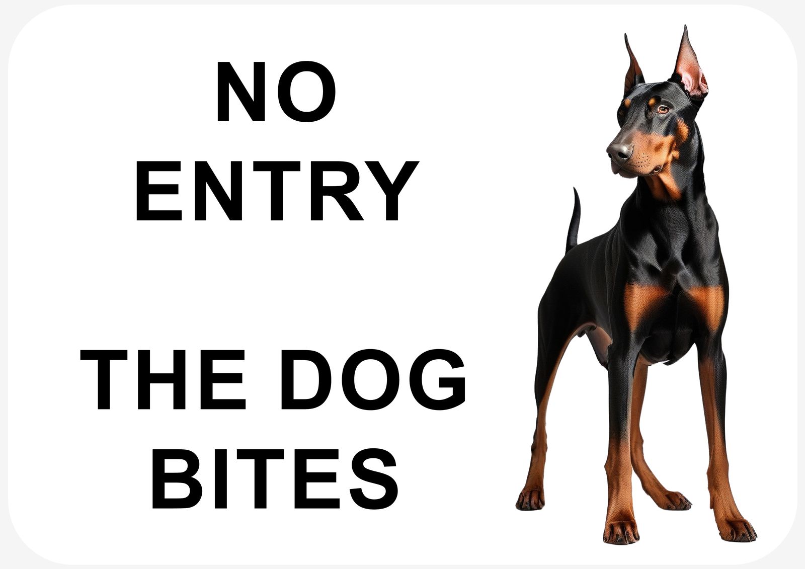 Klistremerke - Ingen Adgang Hunden Biter