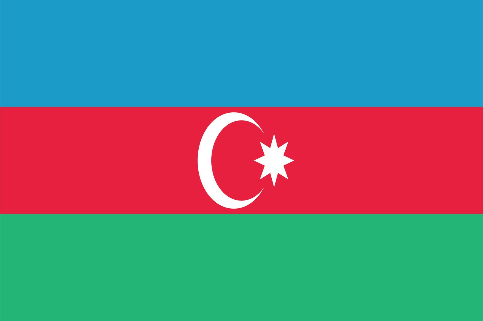 Aserbajdsjan Flagg - Klistremerke