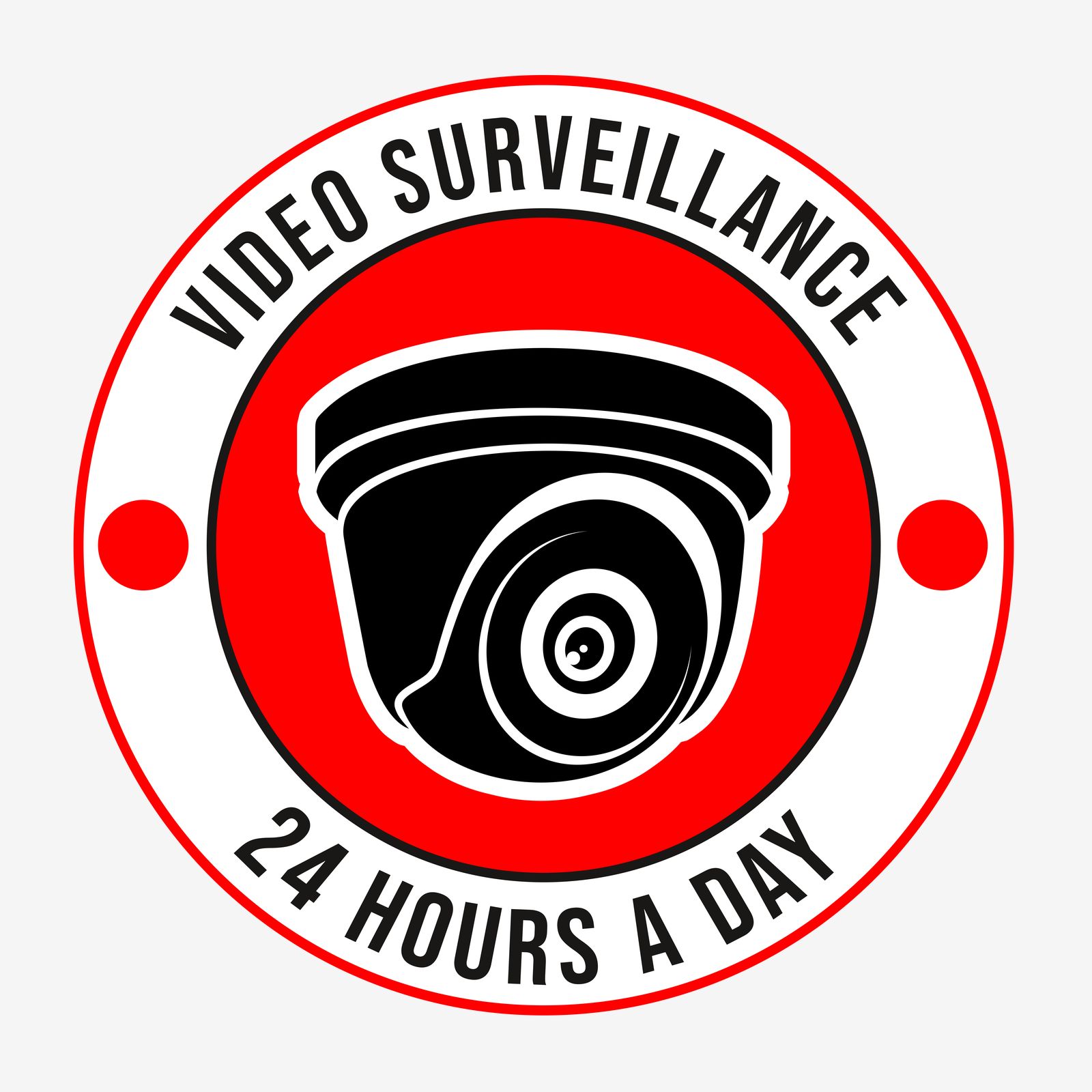 Sticker - Videoovervåking 24 Timer