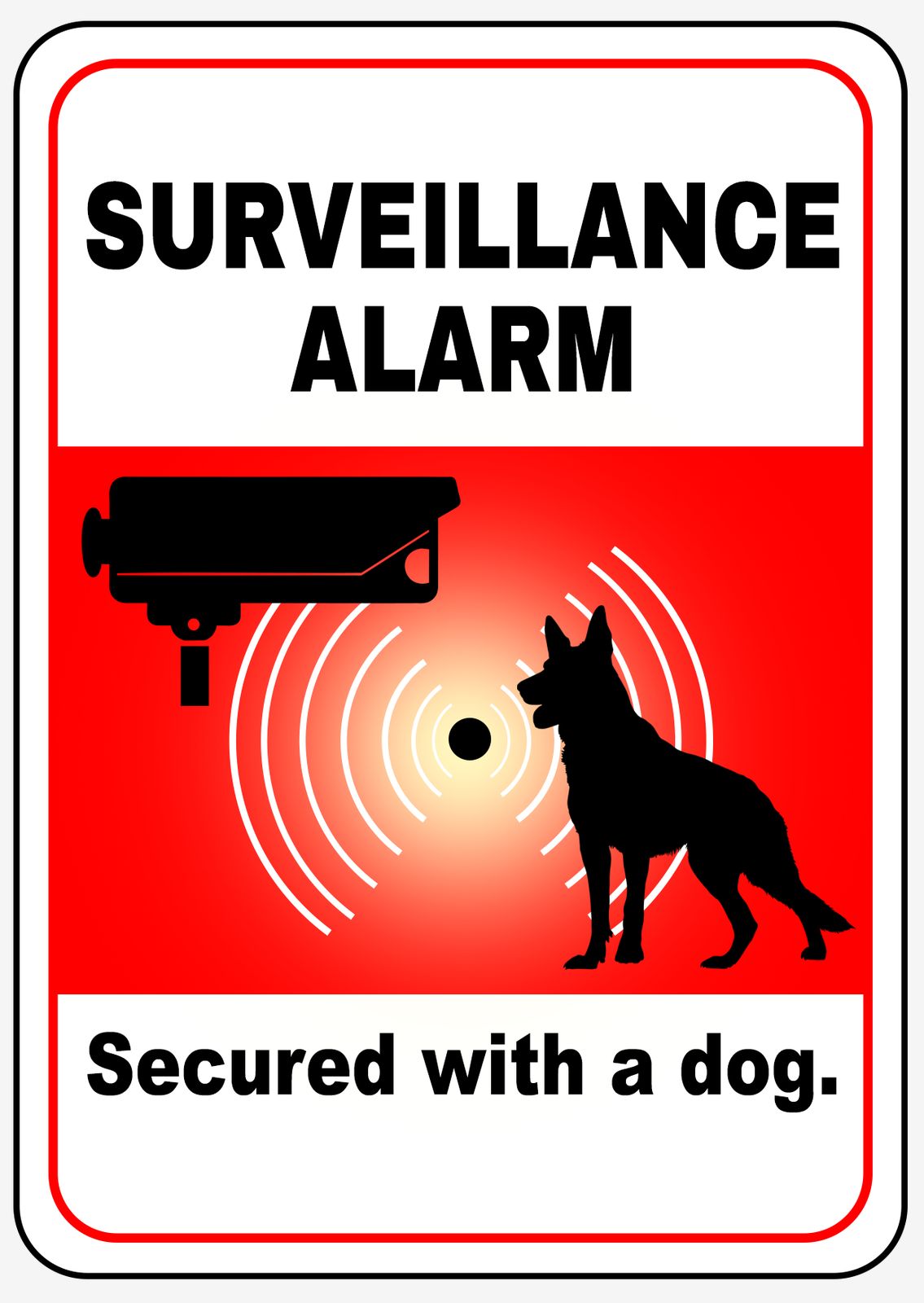 Klistremerke - Overvåkningsalarm Sikret med Hund