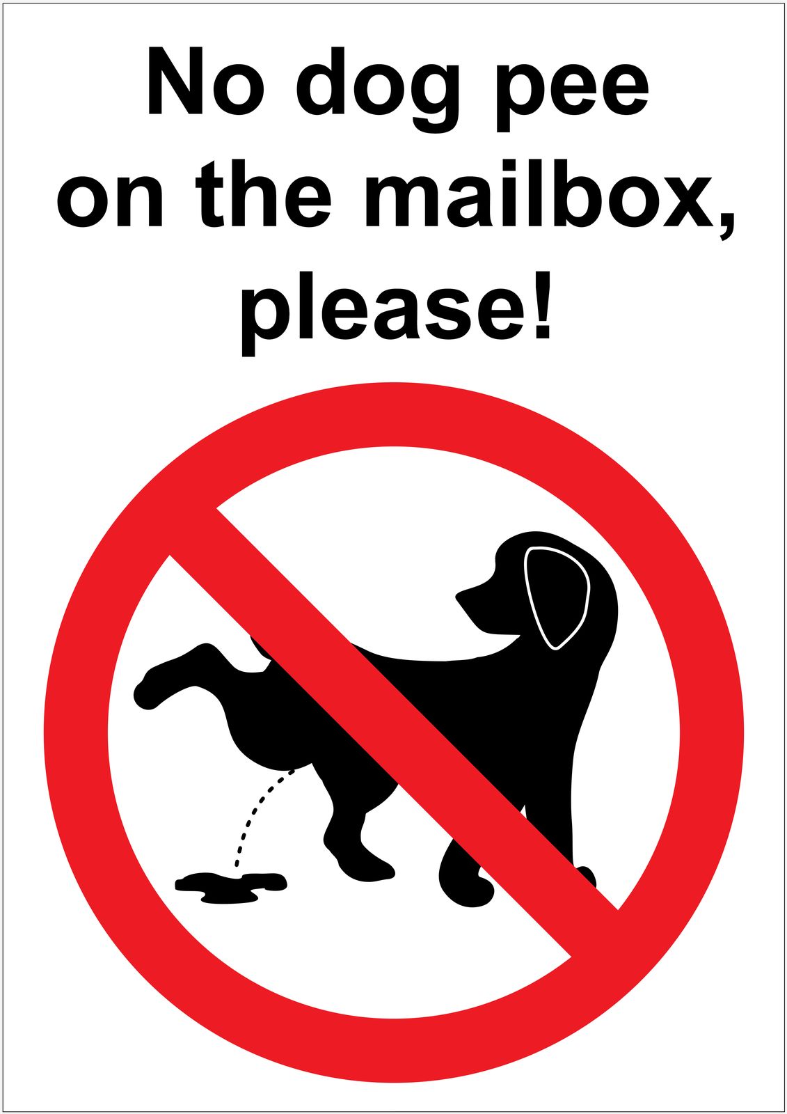 Klistremerke - Ingen hundetiss på postkassen