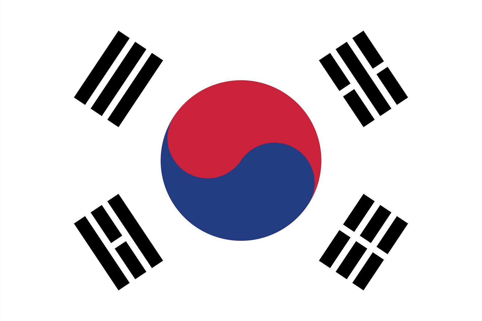Sør-Korea Flagg - Klistremerke