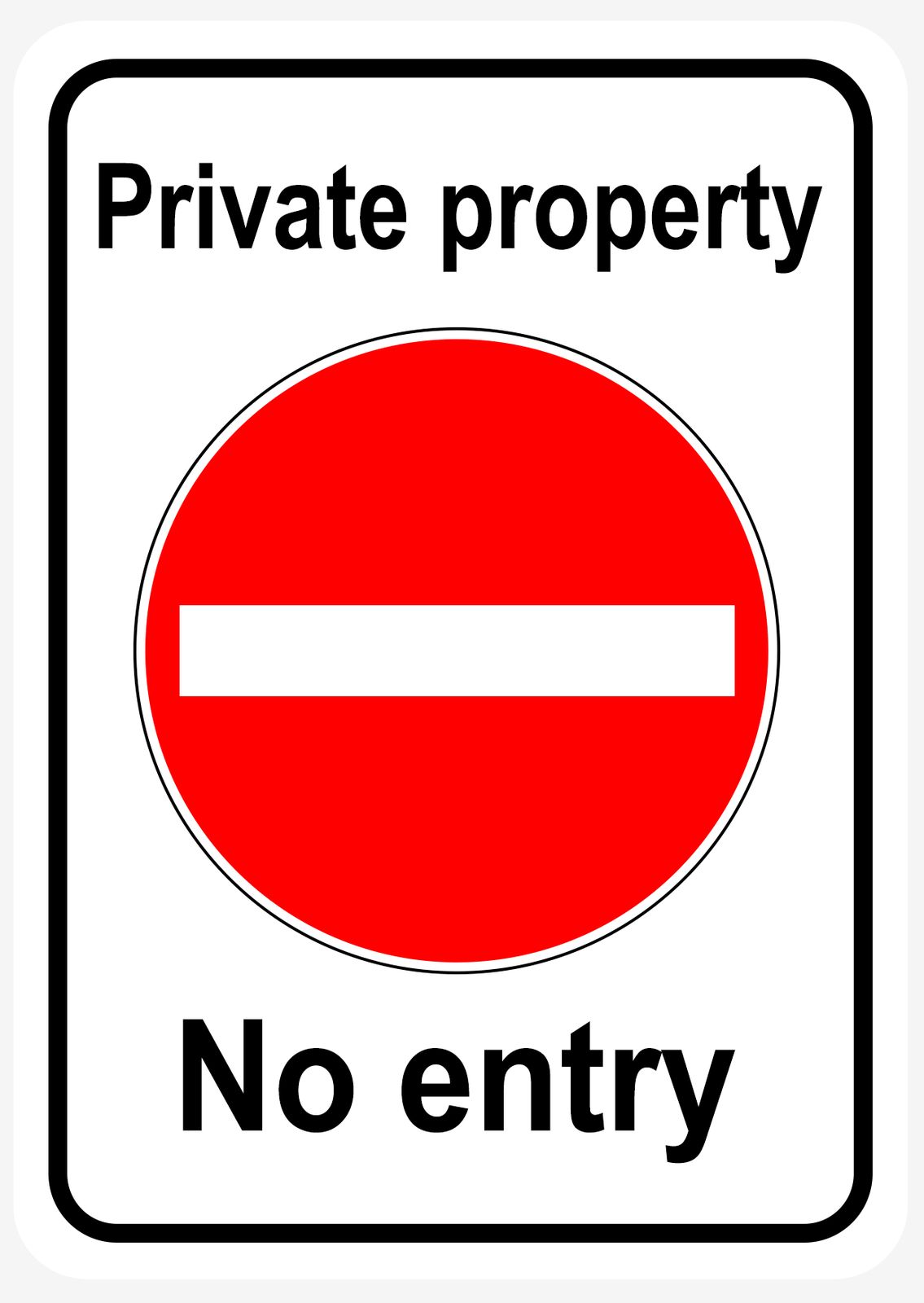 Sticker - Privat eiendom, Ingen adgang