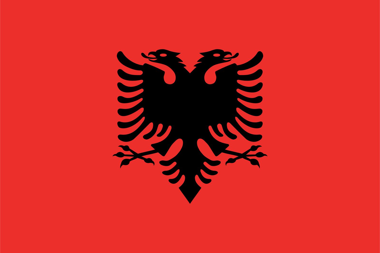 Albania flagg - klistremerke