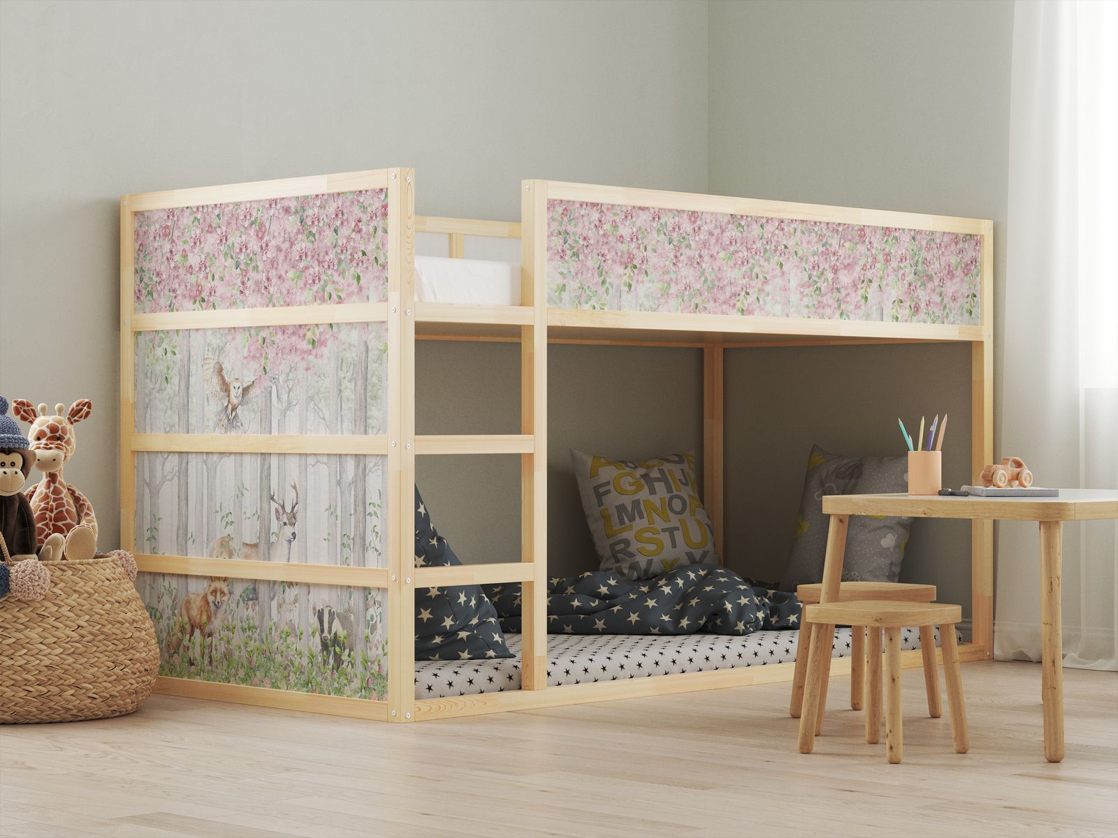Selvklebende Klistremerker – for Ikea KURA seng / - Klistremerke - Skogdesign