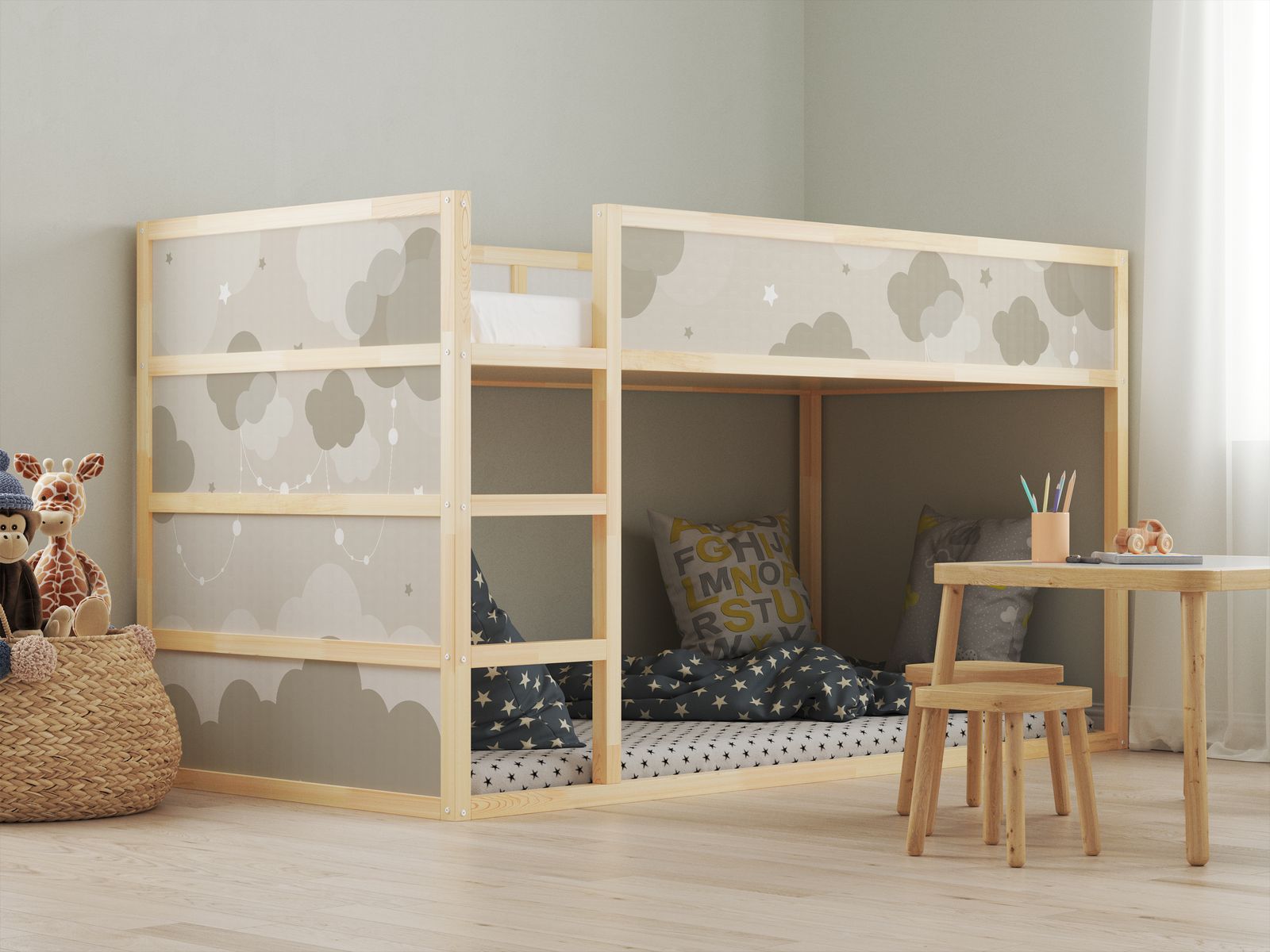 Selvklebende klistremerker – for Ikea KURA seng / - Klistremerke - Sky Design