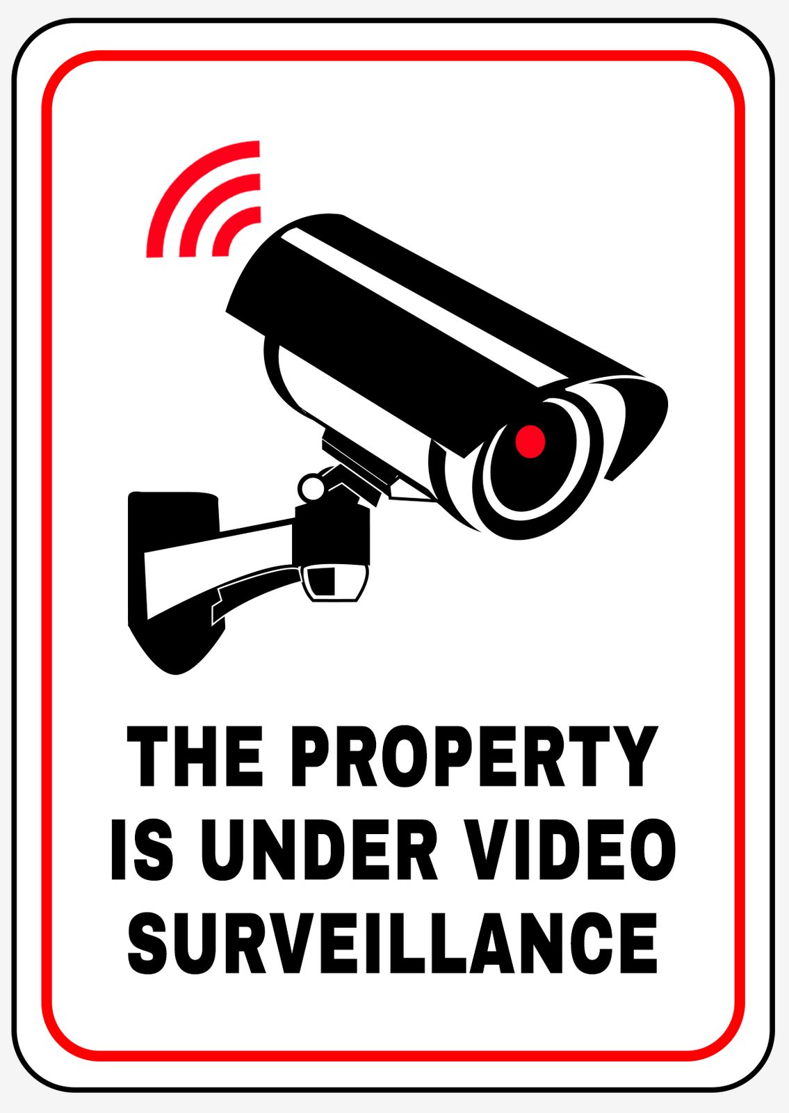 Sticker - Eiendommen er under videoovervåking