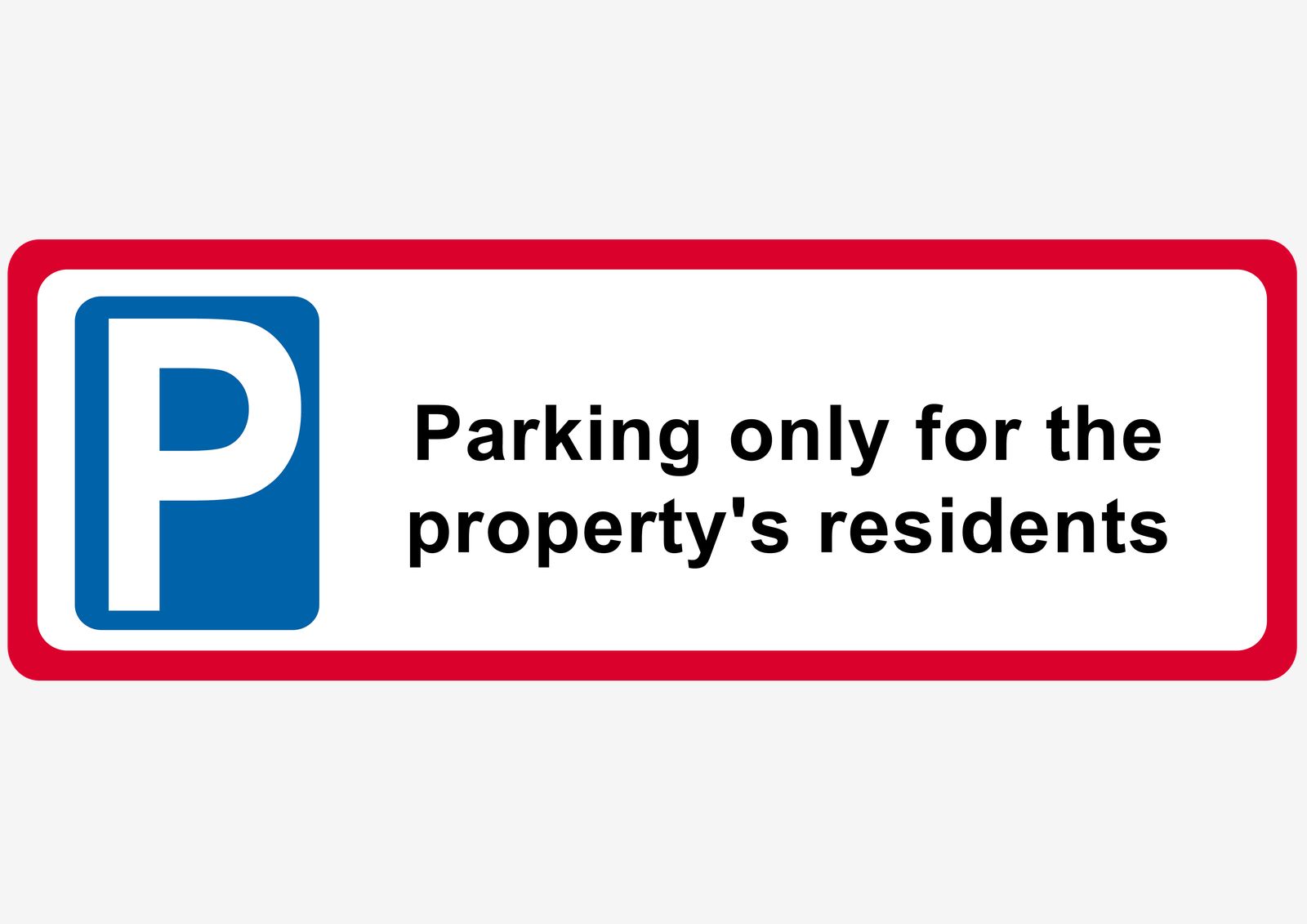 Sticker - Kun Parkering for Beboere