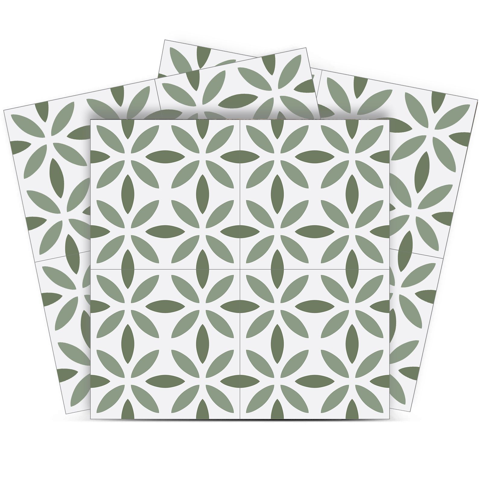 Fliseklistremerke - Grønt Blomsterdesign