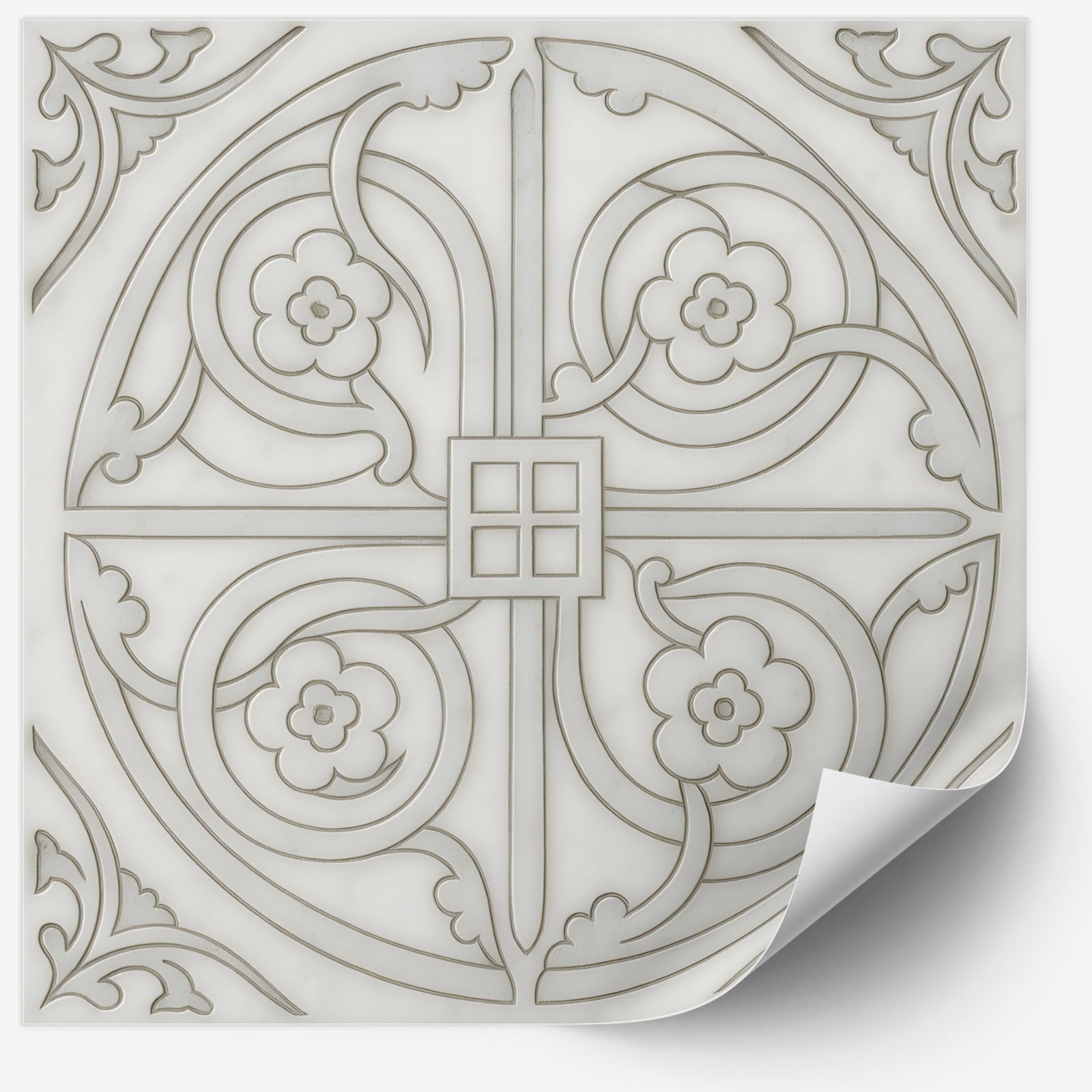 Flis Klistremerke - Vintage Blomster Eleganse