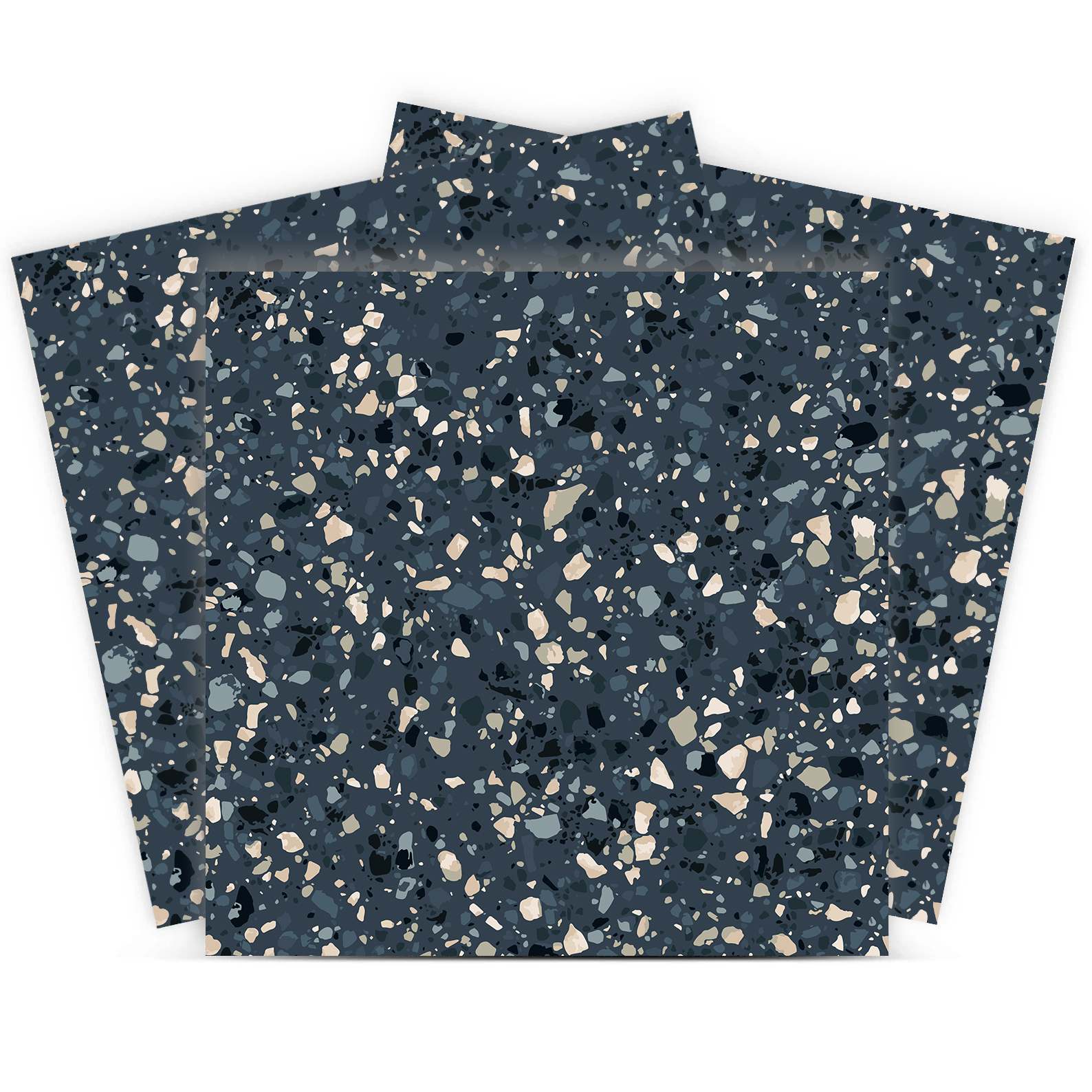 Fliseklistremerke - Mørk Terrazzo-design