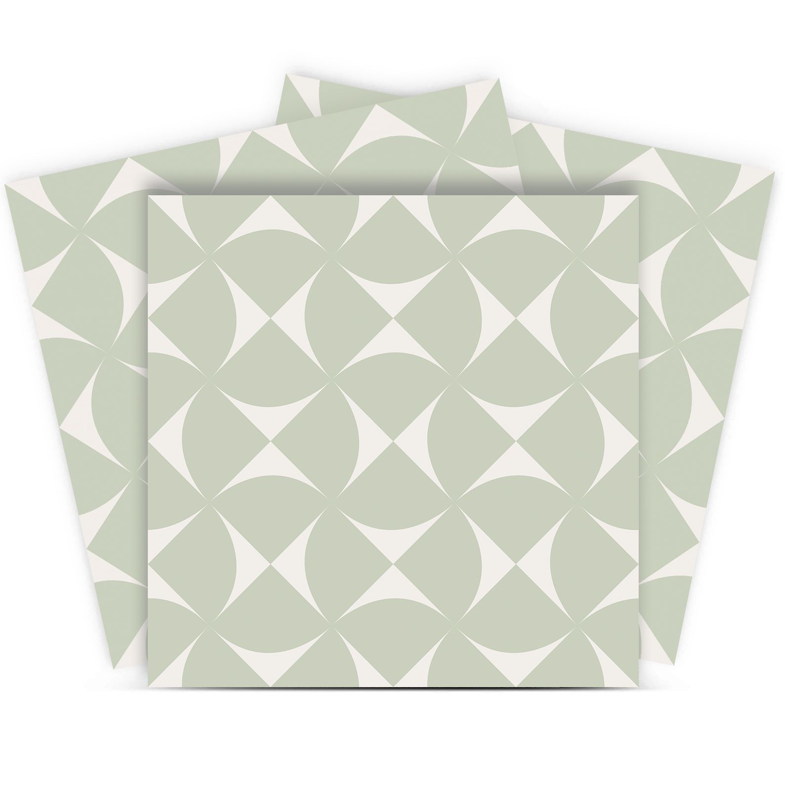 Tile Sticker - Geometrisk Grønt Mønster